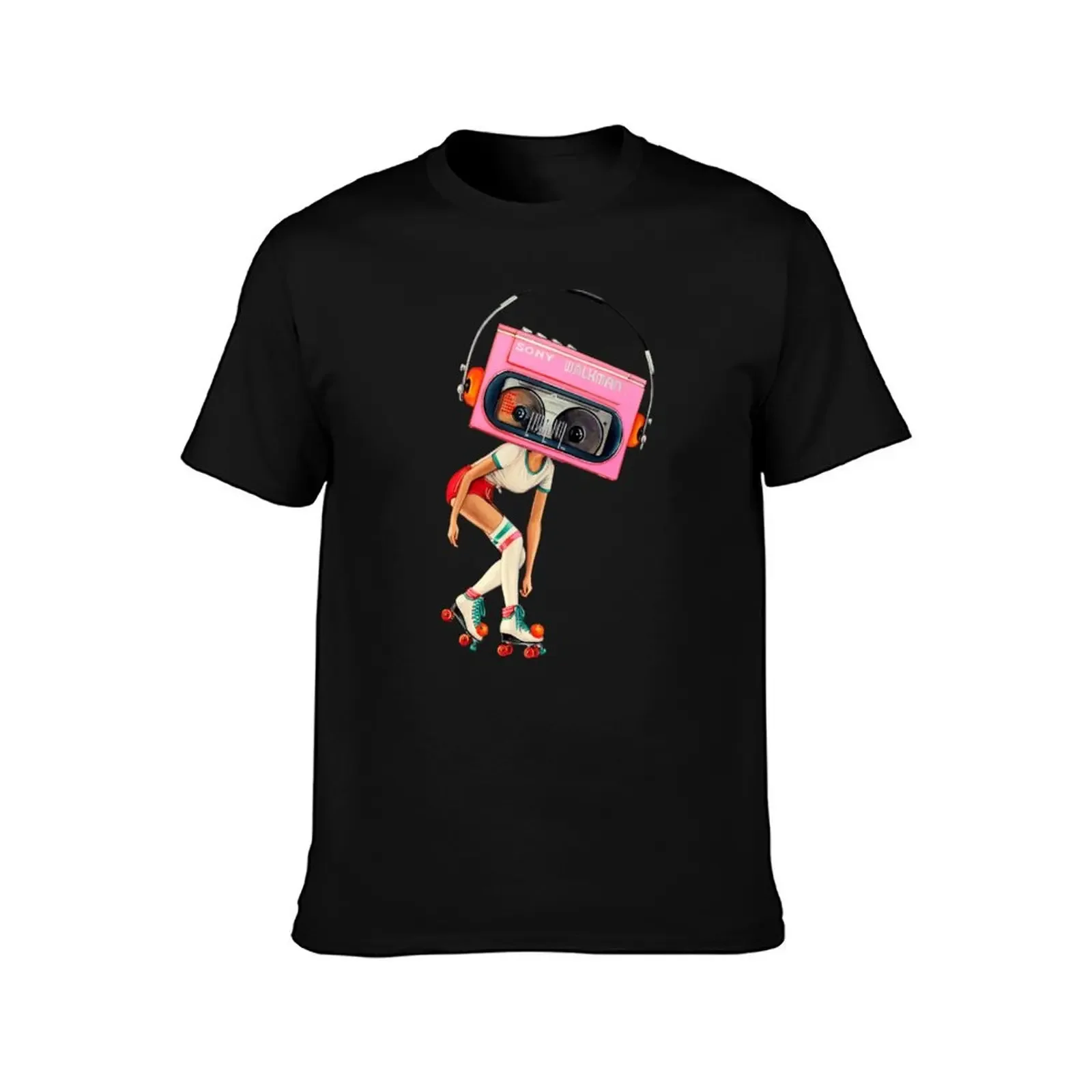 Casette Deck Roller Skate Pin-Up T-Shirt shirts graphic tees anime hippie clothes mens graphic t-shirts hip hop