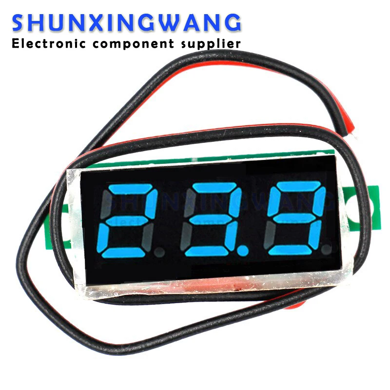 3 wires 0.28 Inch 2.5V-40V Mini Digital Voltmeter Voltage Tester Meter LED Screen Electronic Parts Accessories Digital Voltmeter