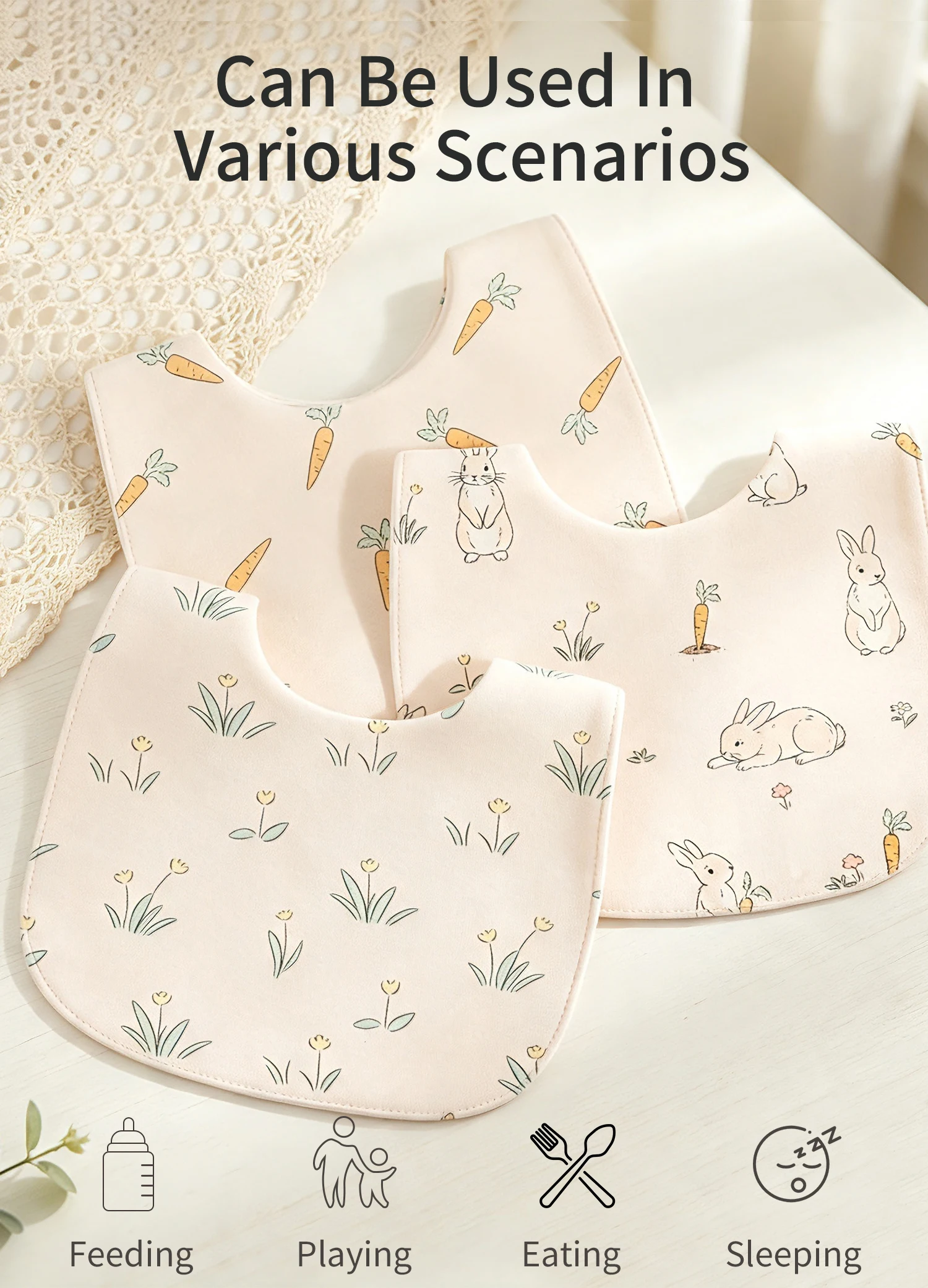 INSULAR 3 Pack Pure Cotton Wat - огляд і ціна Printed Bibs Pack