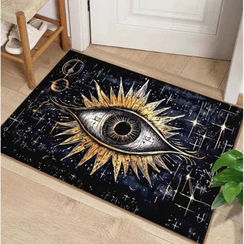 VIKAMA Evil Eye Welcome Mat Non-Slip For Door Entrance Patio Balcony Home Decor