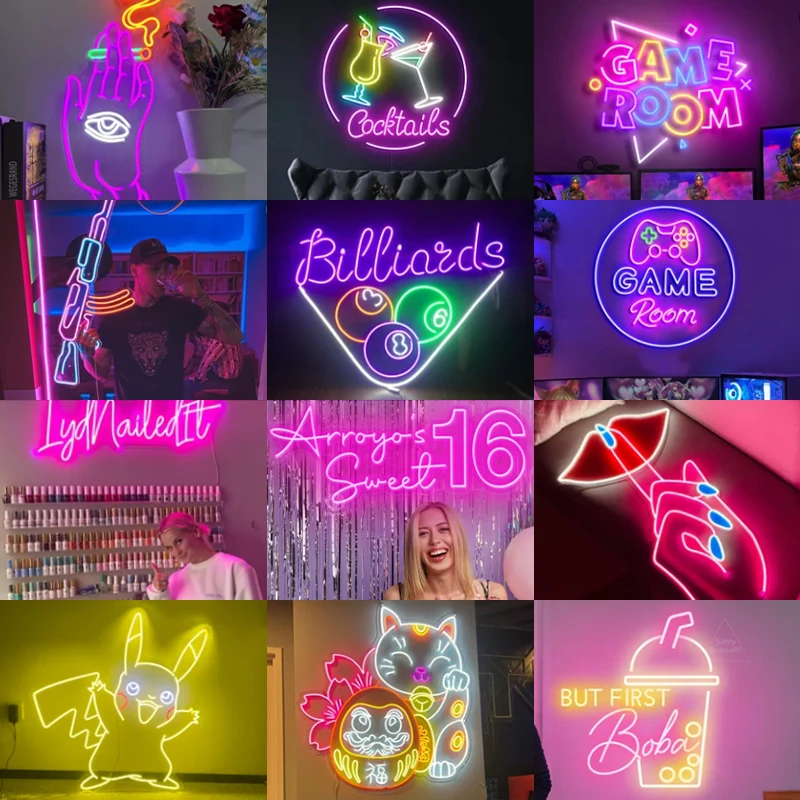 Sinal de néon personalizado vip led sinais de néon letras led divididas sinal de luz de néon personalizado para festa de casamento barra diy nome pessoal logotipo salão de beleza