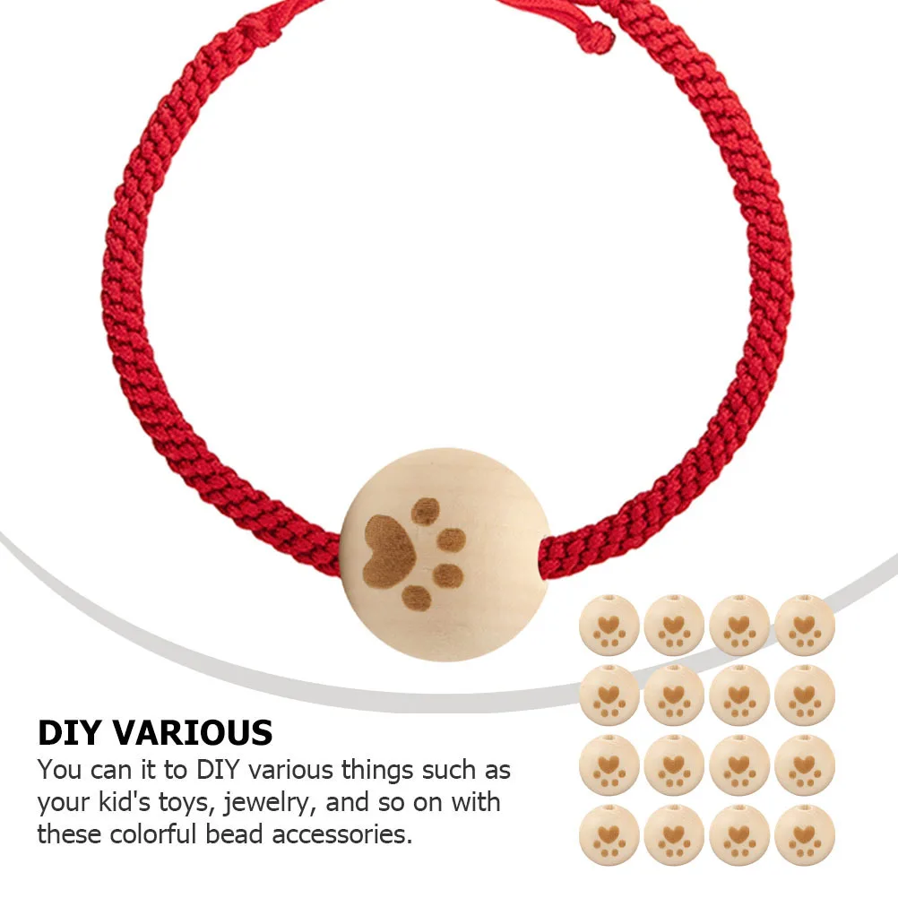 

50Pcs Wood Beads DIY Accessories Handmade Colorful Beads for Jewelry Wood Bead DIY Pendant Craft Jewelry Accessories