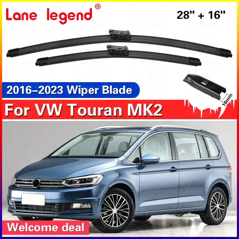

Для VW Volkswagen Touran 5T 2016-2023 щетки стеклоочистителя переднего стекла 2 шт. аксессуары для окон ветрового стекла 2020 2021 2022 28 "+ 16"