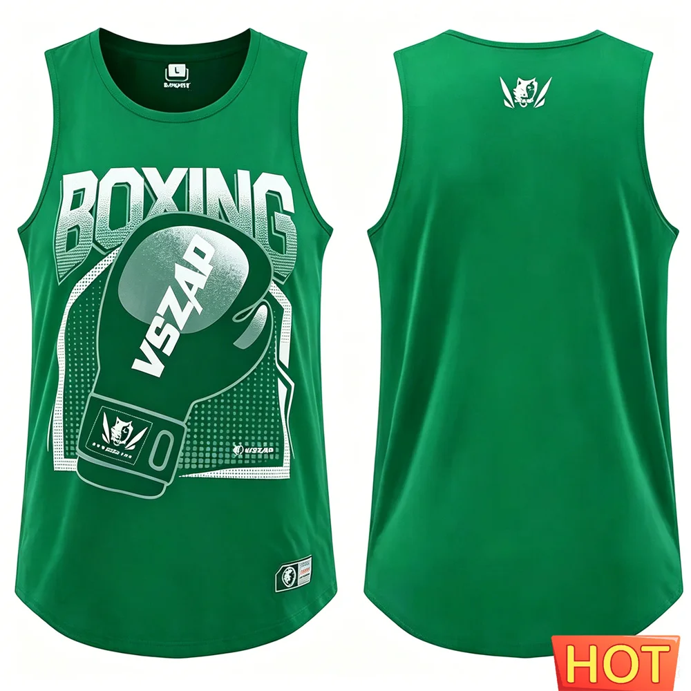 Summer Men Muay Thai vest Tank Top Men's sleeveless T-shirt quick-dry men's t-shirts tank tops Muay Thai boxing Graphic tank top