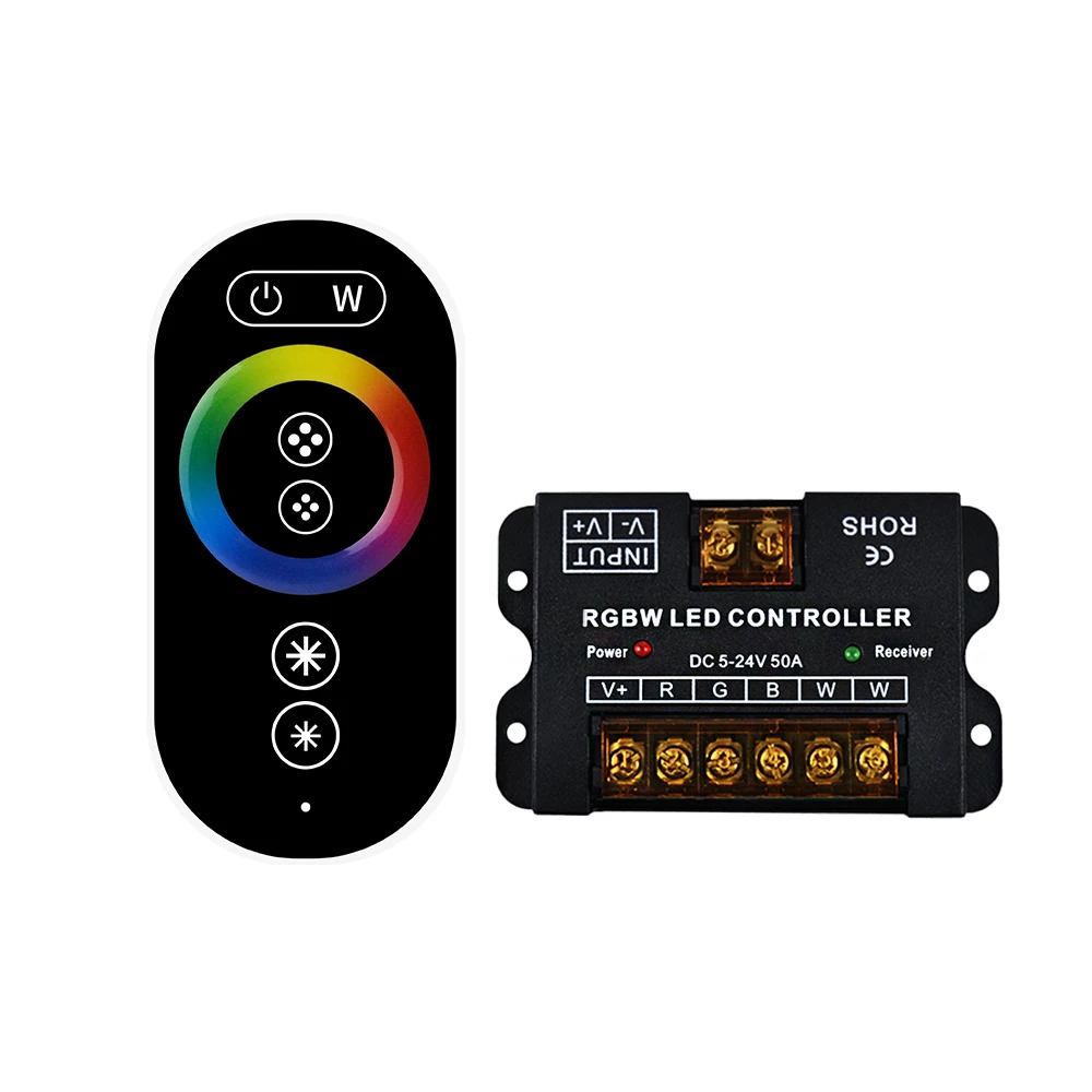

Full Touch RGB Controller 6 Keys DC12V/24V Full Color Light Strip Controller Remote Indicator Light Strip Controller