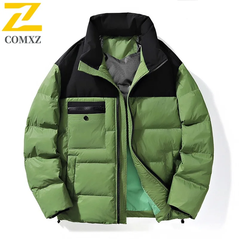 COMXZ Down Jacket Lightweight Thick Warm Solid Color Korean Skiing Puffer Jacket Travel Windproof Winter Jacket Men's Clothing