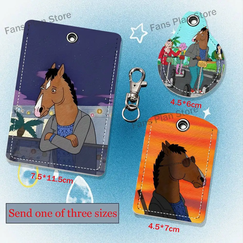 BoJack Cartoon H-Horseman Holder Keychain For Air Tag Bank Business Work Card Holder Student Card Protective Case Bus Card