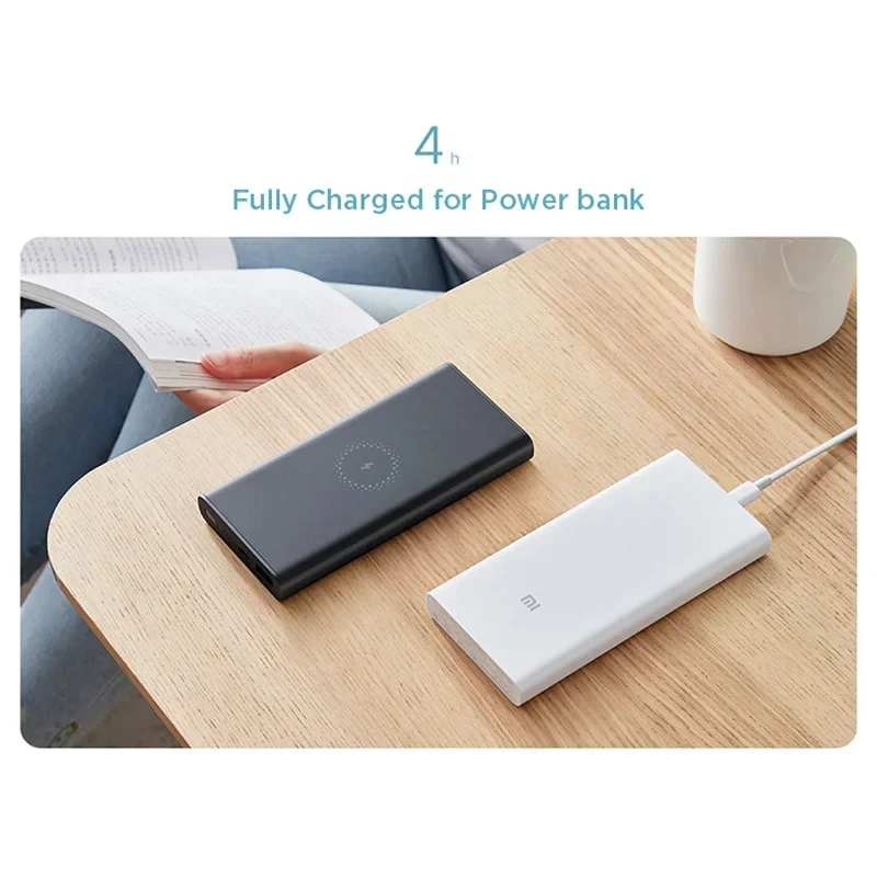 Imagem -04 - Xiaomi-banco de Potência Portátil sem Fio Original 10000mah 10w Wpb15pdzm Carregamento Rápido 10000 Carregador Rápido Fino Bateria Externa