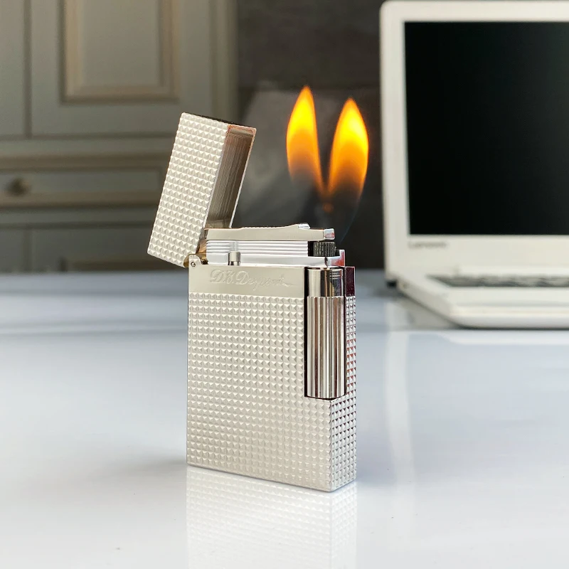 New commemorative edition single and double flame luxury lighter Ping Sound natural paint cigarette smoking butane lighter 16069