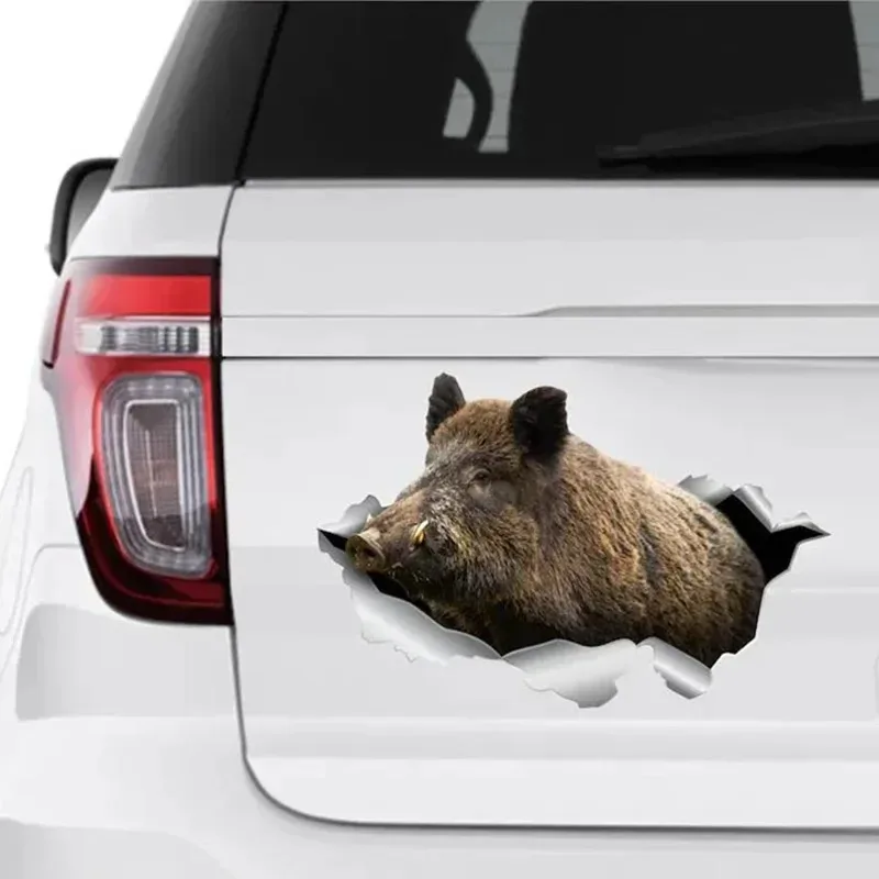 Funny Wild Boar Forest Animal Boar Car Stickers Vinyl Motorcycle Window Decals Waterproof Sunscreen Decorative Accessories