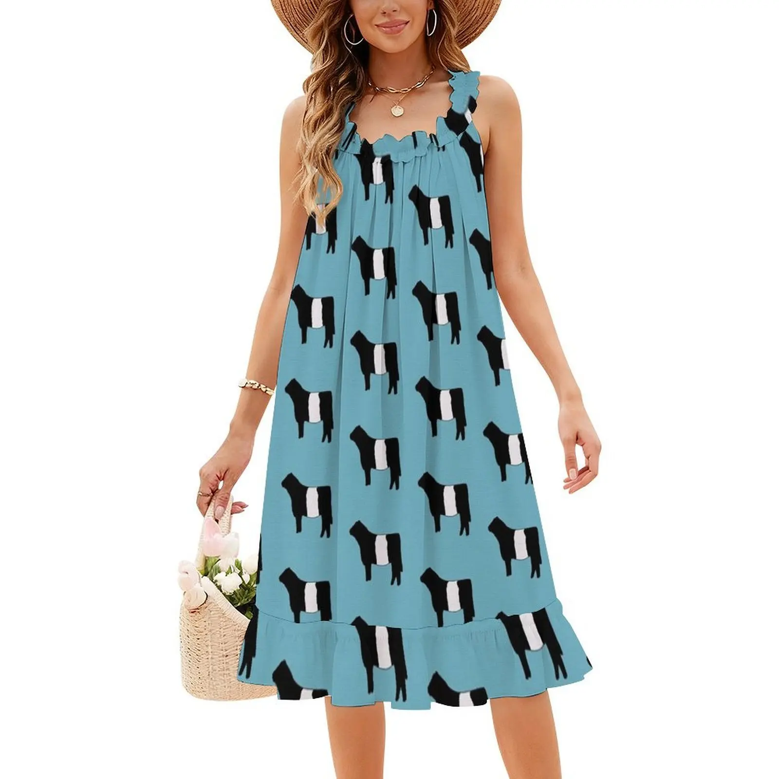 بحزام جالواي البقرة الكورية نمط فستان كاجوال للنساء بسيط اليومية مكتب سيدة فساتين البقرة الأبقار البقرة تولد الثور البقرة لحم البقر #4