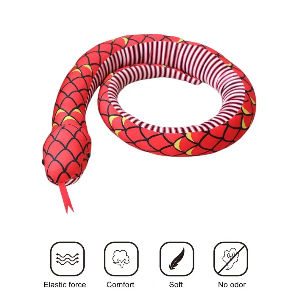 

Elastic Snake Plush Doll Realistic Soft Snake Plush Toy Cute Stuffed Doll for Kids Halloween Pranks Gift Home Decor Snake Plush