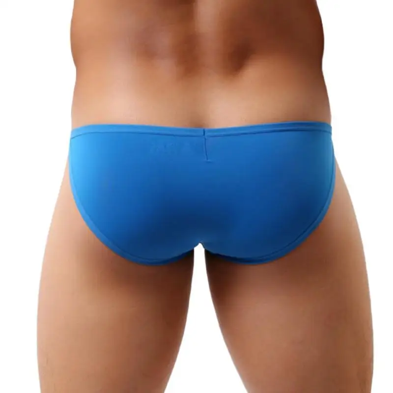 BRAVE PERSON Ice Silk Briefs Cheeky Panties Men Male Enhancer Sexy Pouch Underwear Mens String Bikini U Convex Low Waisted