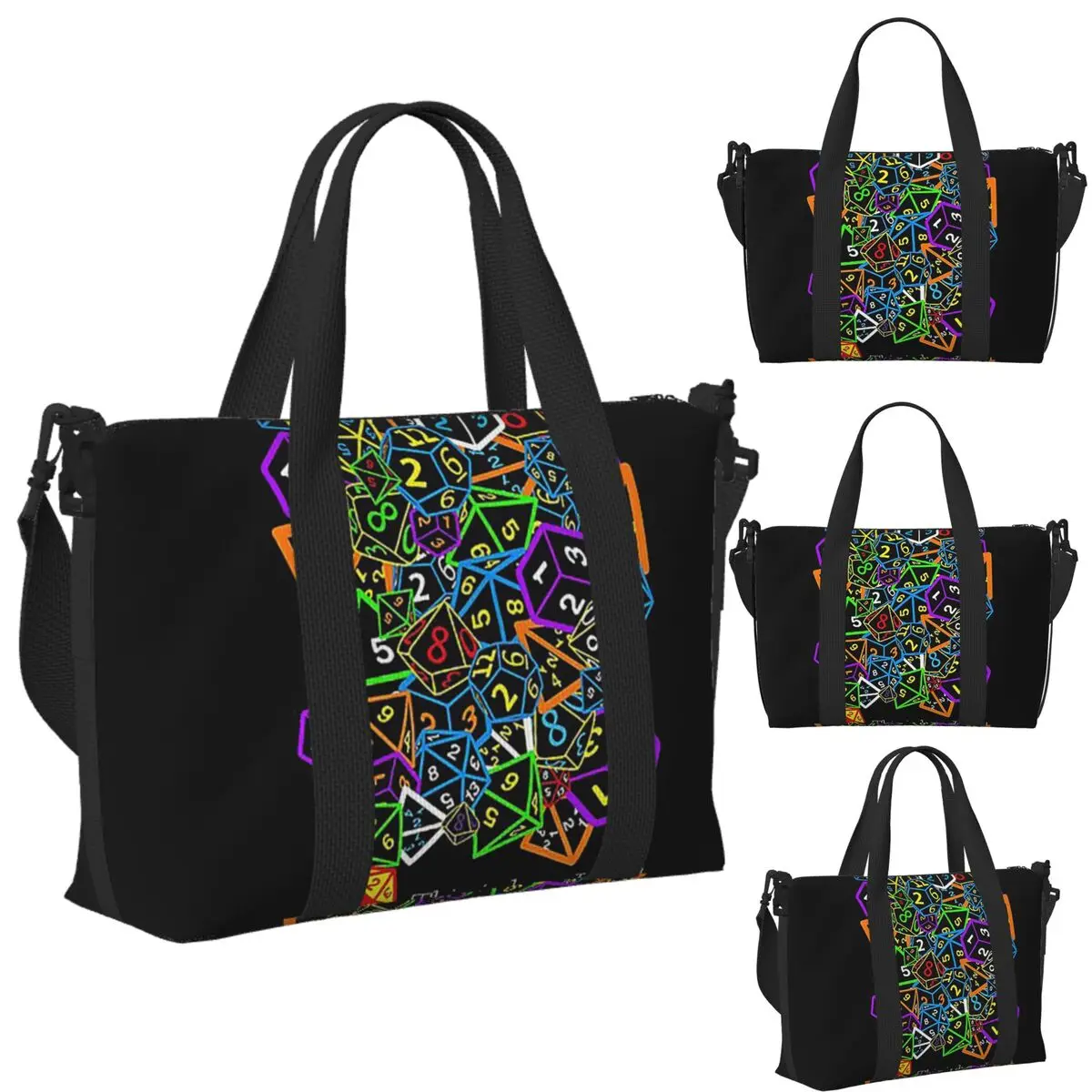 

D And D (Dungeons And Dragons) This Is How I Roll! Beach Travel Bag Tote Bags for Gym Sport Women Shopping Duffle Shoulder Bag