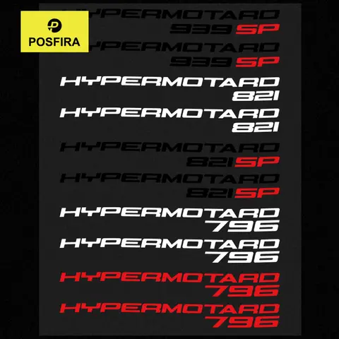 POSFIRA Motorcycle Stickers Vinyl Decals for Ducati Hypermotard 821 SP 796 939 SP Carbon Graphics Motorbike Accessories