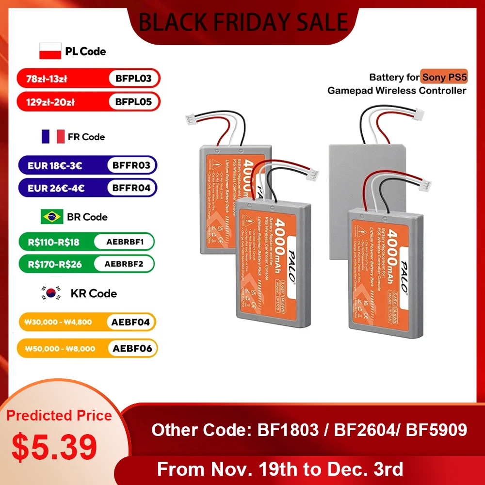 소니 LIP1708 플레이스테이션 5 DualSense 게임 무선 컨트롤러 CFI-ZCT1J CFI-ZCT1W용 4000mAh PS5 컨트롤러 교체용 배터리