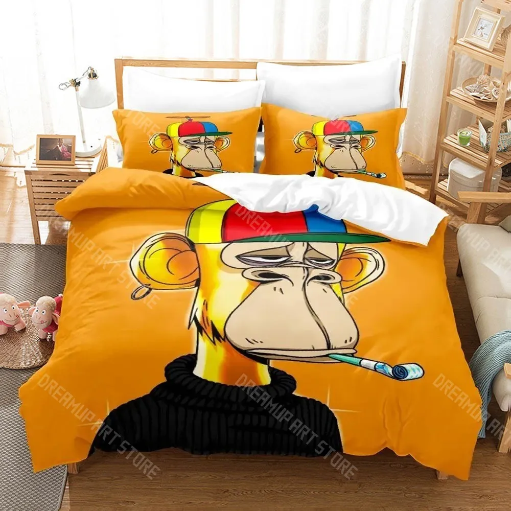 3D Printed Bored Ape Yacht Club BYAC NFT Bedding Set for Boys Girls Duvet Cover Twin Queen King Full Single Double Sizes