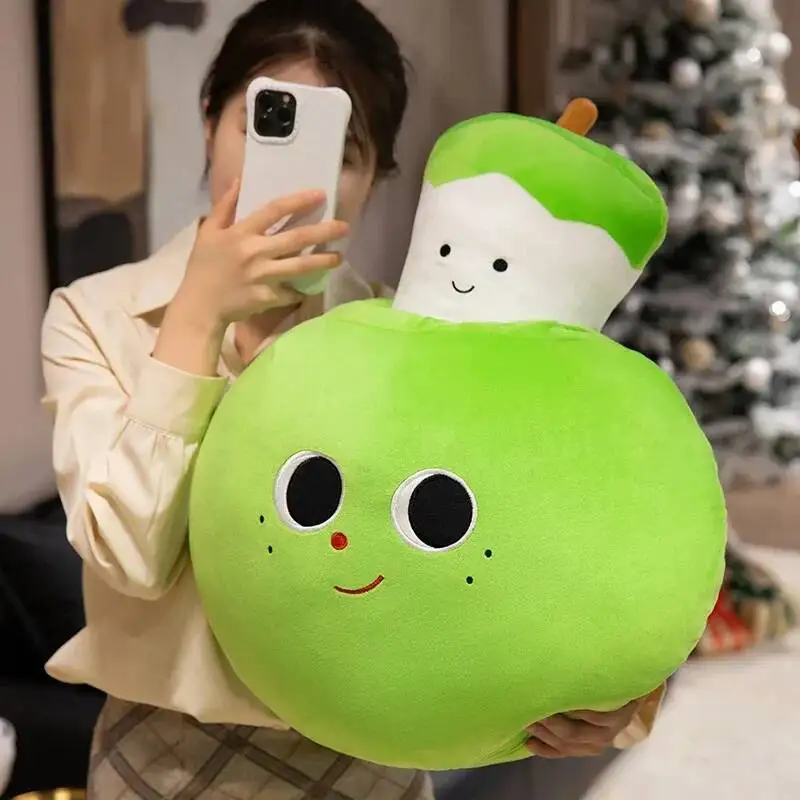 Stuffed Apple Core Plush Toy Soft Fruit Apple Doll Cute Sleep Huggable Pillow Girls Kids Creative Christmas Birthday Gift