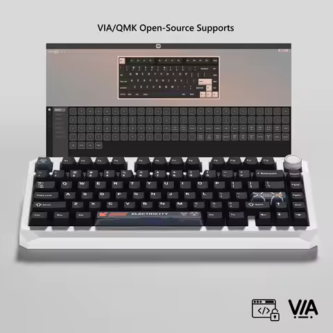 Womier ERA75 White 75% Wireless Mechanical Keyboard with VIA/QMK, Knob Full Aluminum Custom Keyboard