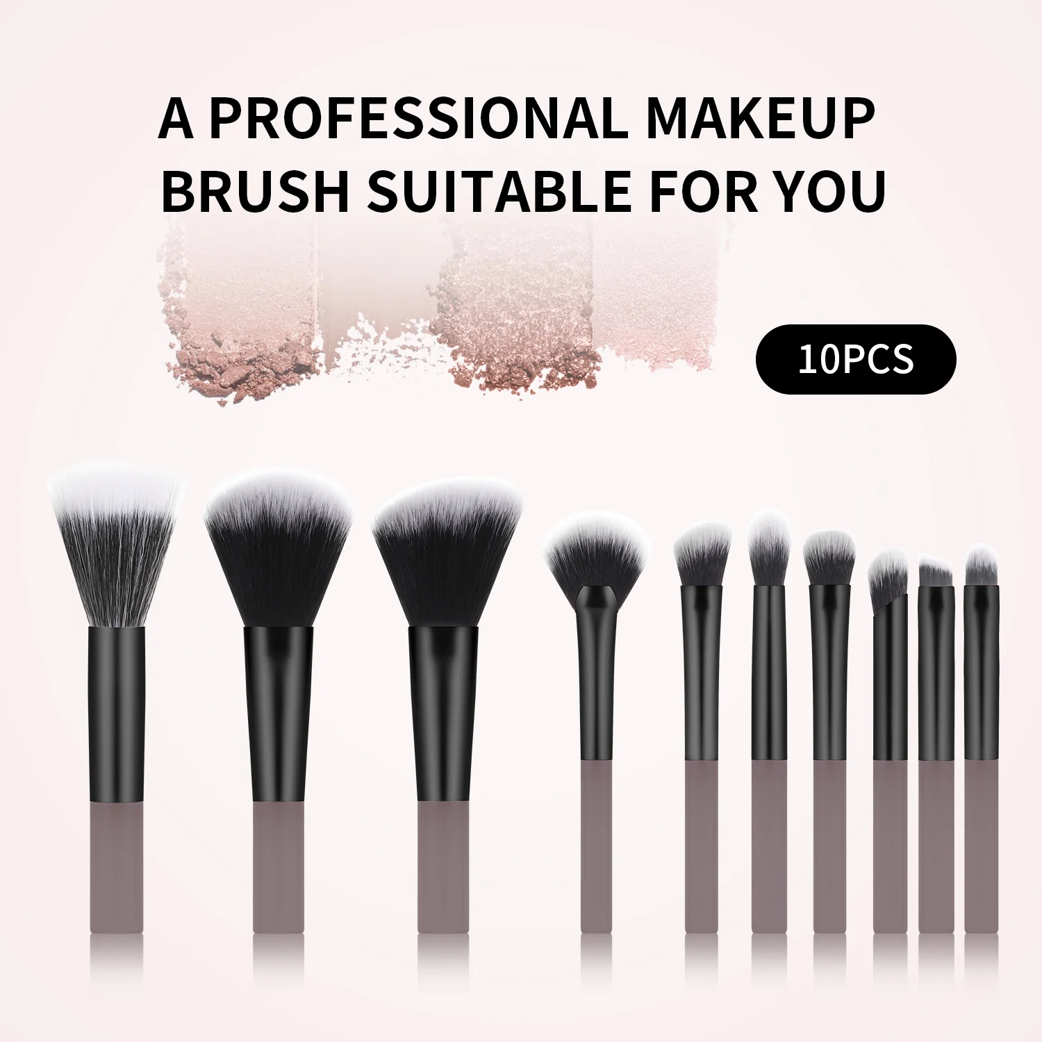 10pcs multifunctional makeup brush set - mini, compact and easy to carry, suitable for novices