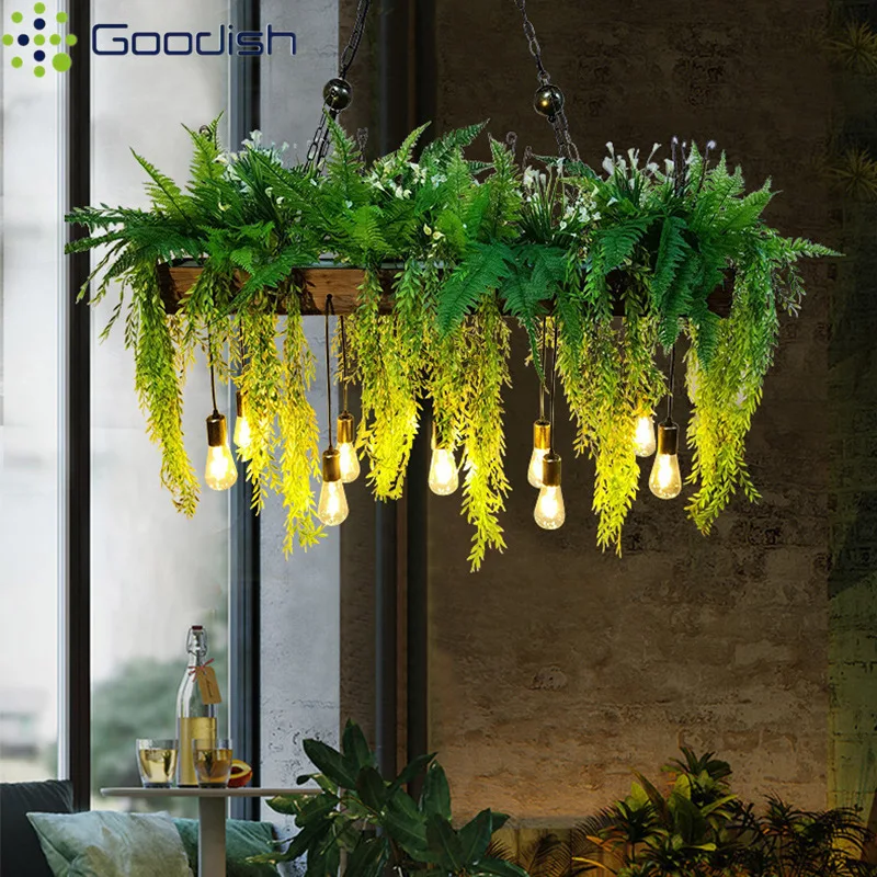 Piante verdi Lampade a sospensione a LED Lampada creativa moderna per ristorante Bancone bar Cucina Soggiorno Sala da pranzo Decorazione domestica Lampadario