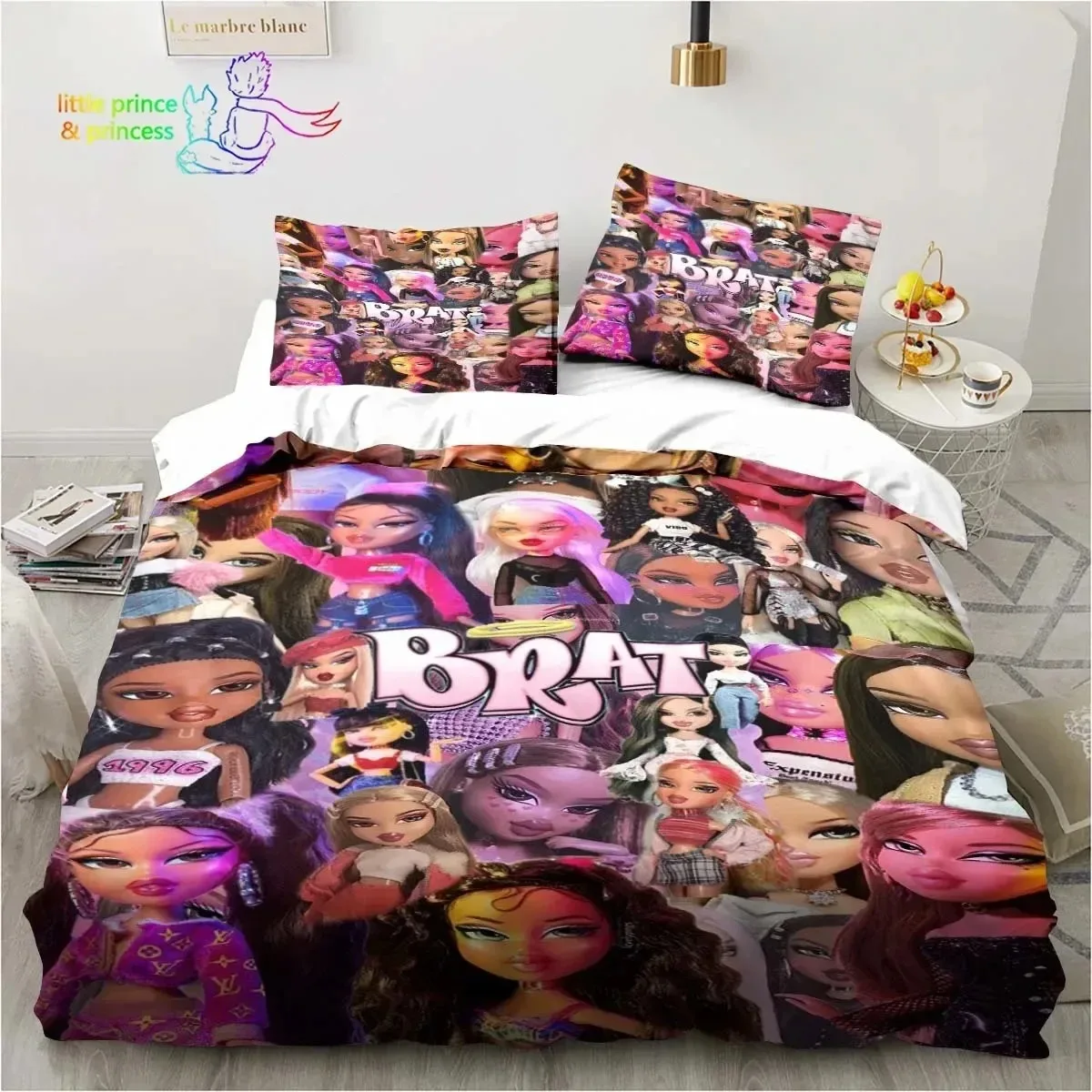 Cartoon Bratz Doll 3D Print Bedding Set Single Twin Full Queen King Size Bed Set Adult Kid Girls Bedroom Bedding Gift