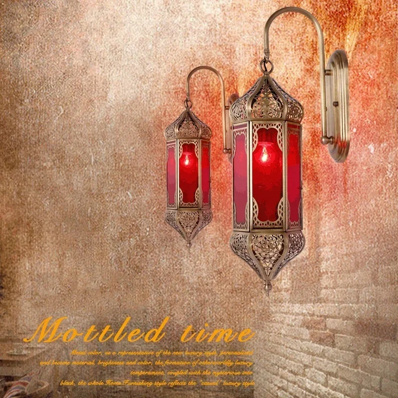 LED Copper Wall Lights Modern Indoor Outdoor Lighting Arab Muslim Vintage Style Villa Hotel Gate Waterproof Decorative Lights