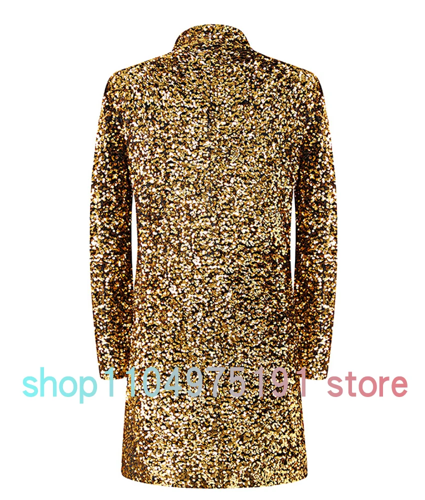Gold sequin performance suit for men, High Quality singer dinner show outfit. Wedding dinner suit jacket. Celebrity Gowns