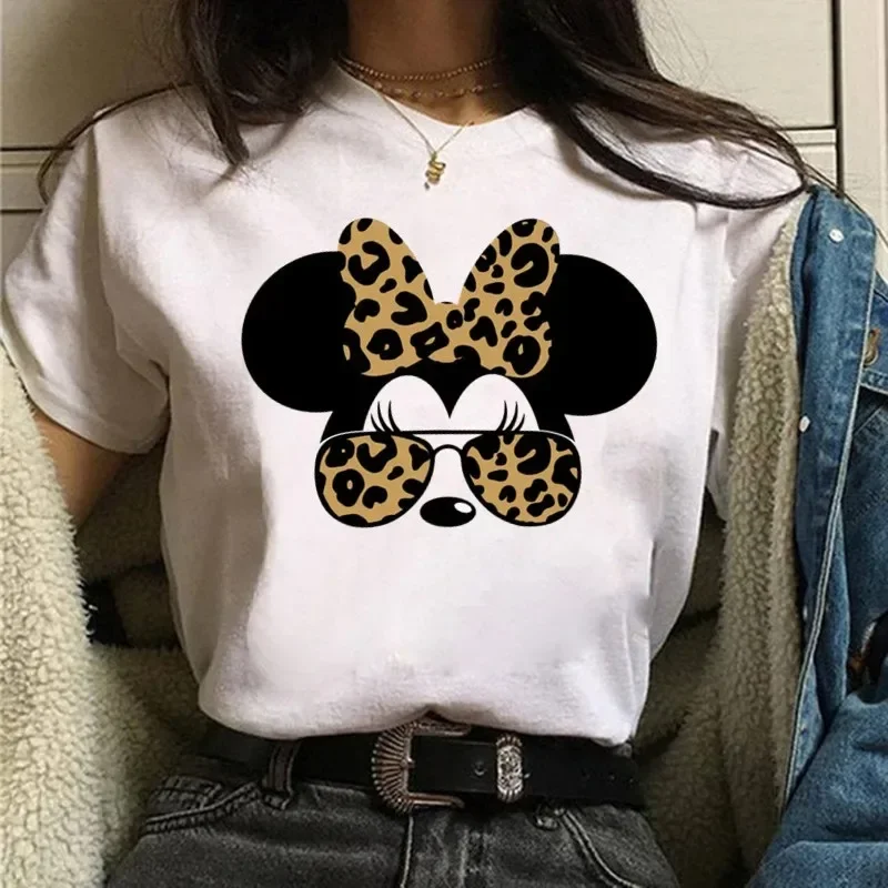 Disney Mickey Minnie Mouse Printed Women Unsiex T Shirt Funny Tshirts Women Streetwear Cartoon Graphic Couple T Shirts Tees Tops