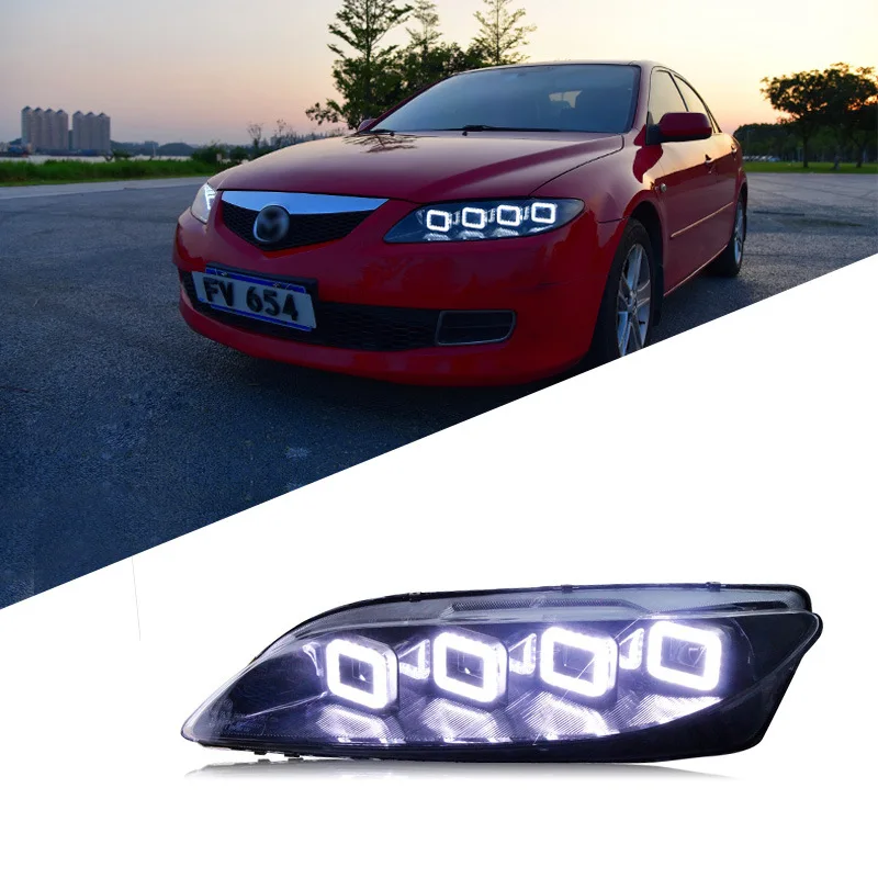 

Подходит для Mazda 6 03-15 годов в сборе, модифицированная светодиодная линза Ma Liu Bugatti дневных ходовых огней, светодиодная линза
