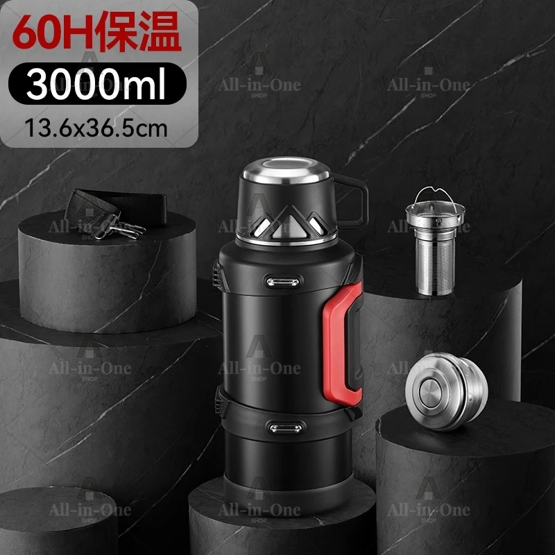 Thermal insulation pot Cold preservation Portable car hot water bottle Outdoor 316 stainless steel kettle 5L