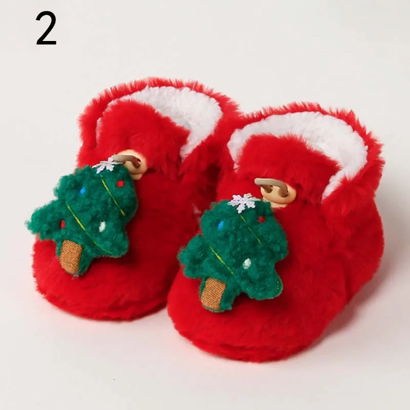 جديد الخريف الشتاء سميكة السنة الجديدة عيد الميلاد الكرتون أحذية المشي الطفل