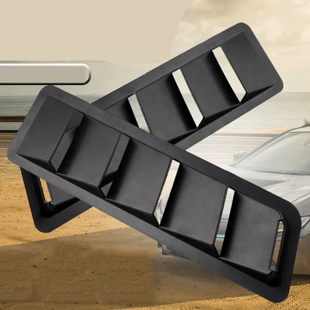 1 زوج غطاء محرك السيارة تنفيس مغرفة تدفق الهواء يعتم اغطية السيارات فتحات بونيه غطاء أسود قسط ABS أشرطة لاصقة قوية سهلة تناسب