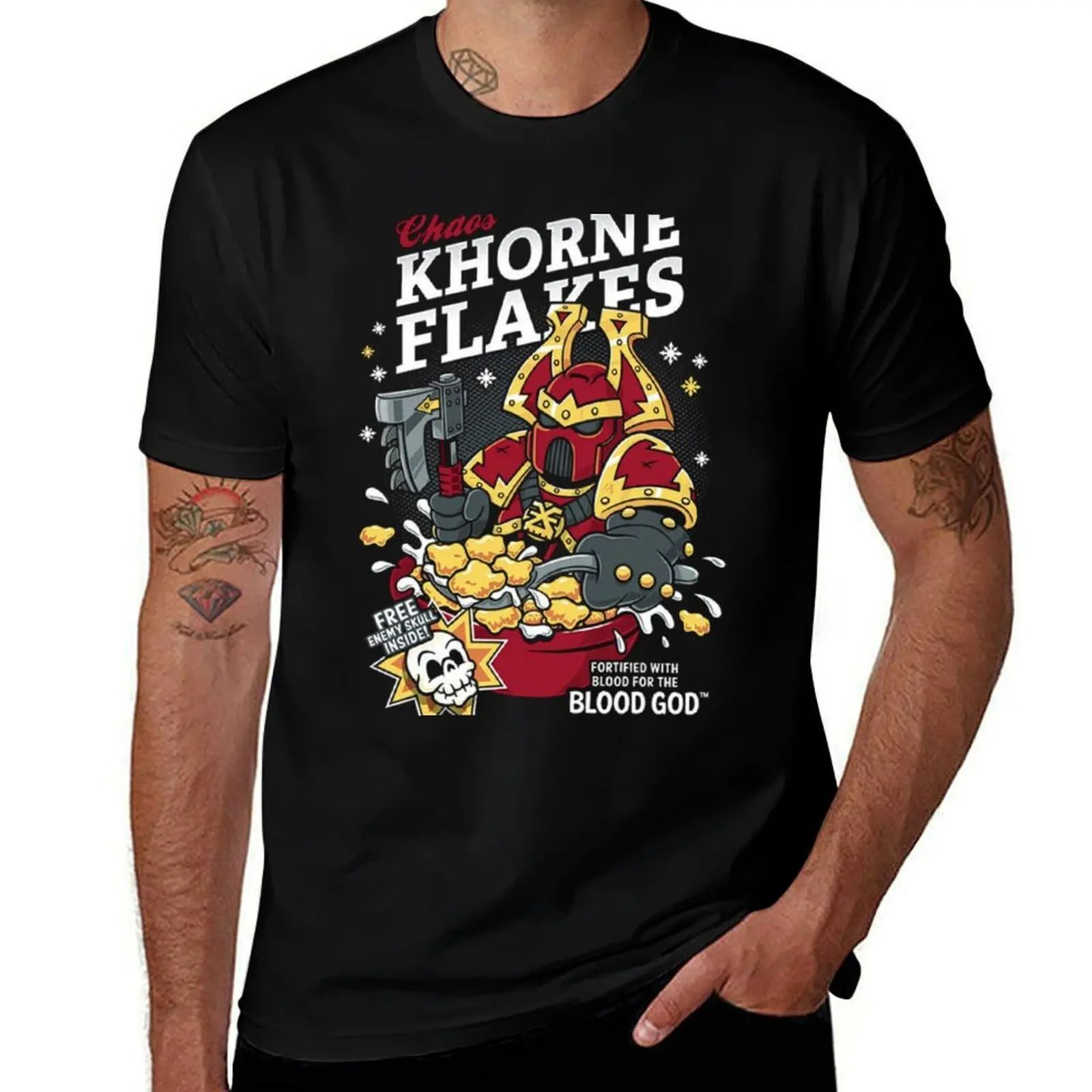 

Chaos Khorne Flakes T-Shirt man t shirts for men casual anime tshirt t shirts for man graphic vintage T-Shirt