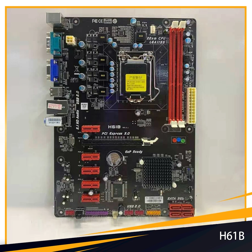 H61B Motherboard For BIOSTAR H61 DDR3 LGA 1155 USB 2.0 ATX Support Core i7/ i5/ i3 Processors