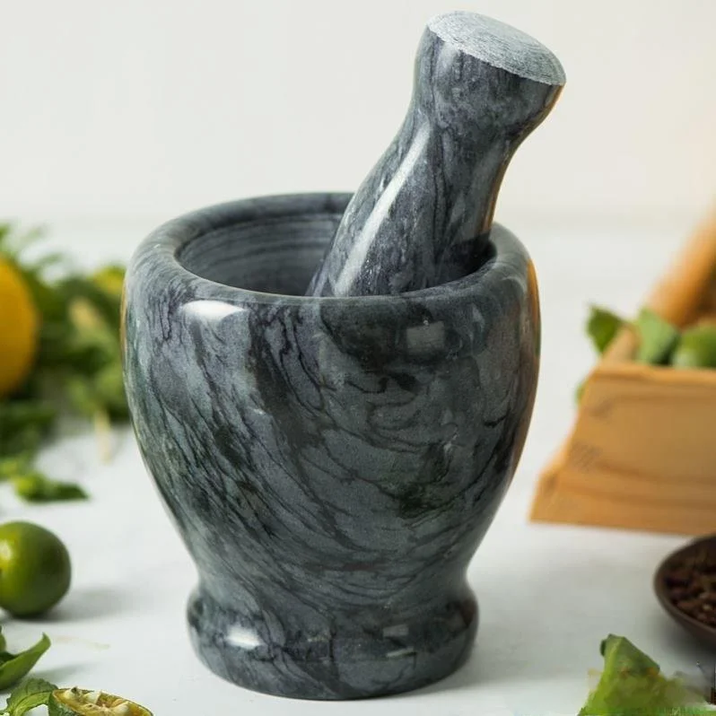 

High-End Marble And een Stone Pepper Garlic Cruer Traditional Mortar And Pestle Home Use Kitchen Tools for inding Spices