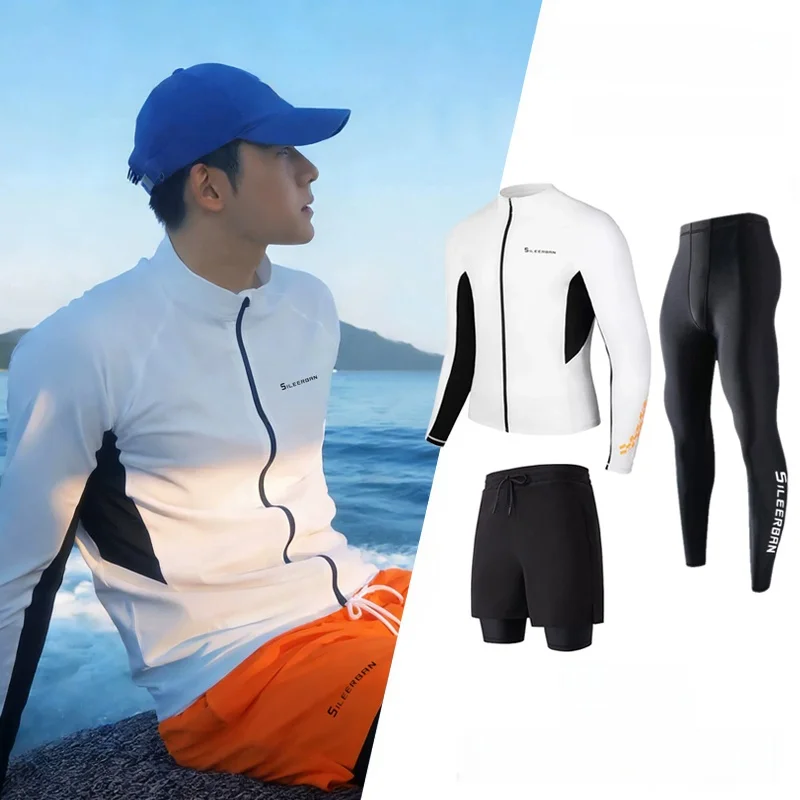 

Men's Surfing Wetsuit Quick Dry Water Sports Swimming Suit Zipper Dive Suit Separate Set Nylon Material Diving Equipment