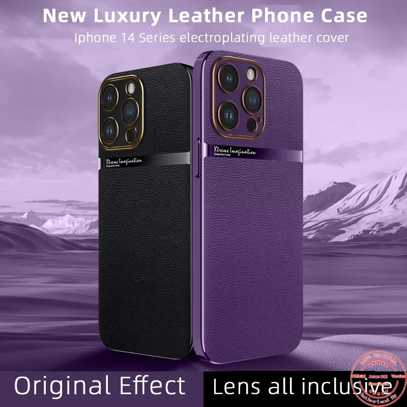 

Anteen High Quality Luxury Leather Case for Iphone 14 Pro Max Plus Lens Protection Cover All-inclusive Business Shockproof Shell