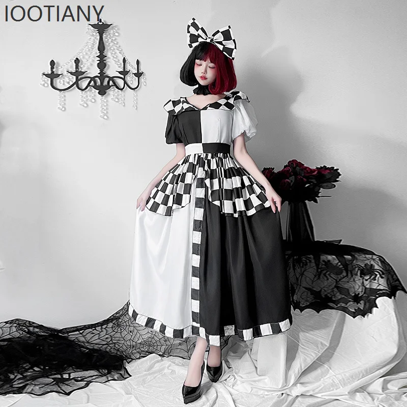 

Sexy Alice in Wonderland Plaid Lolita Princess Dress Maid Cosplay Costume Halloween Naughty Funny Circus Clown Party Dress 2025