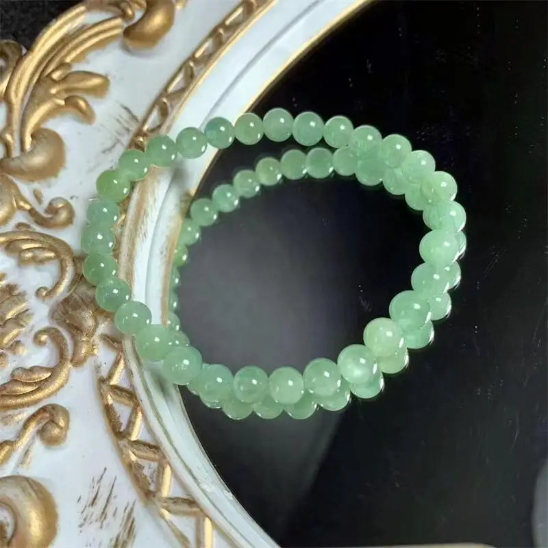 Natural Green Kyanite Bracelet Women Fashion Round Stone Elegant Healing Strand Bangles Wristband Gift 1PCS 6/7MM