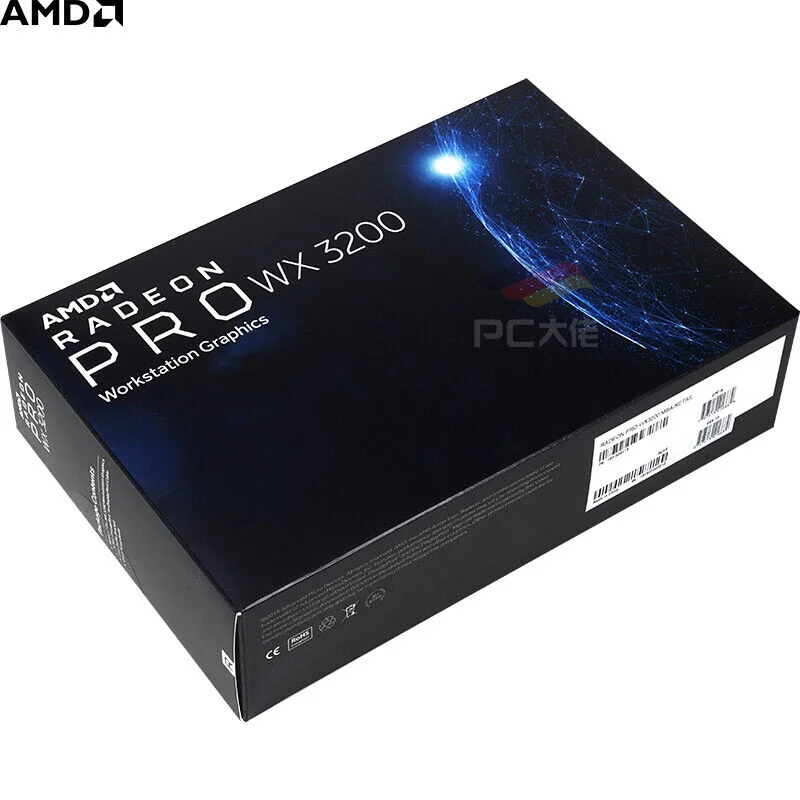 بطاقة رسومات محطة العمل AMD Radeon Pro WX 3200 WX3200 سعة 4 جيجابايت