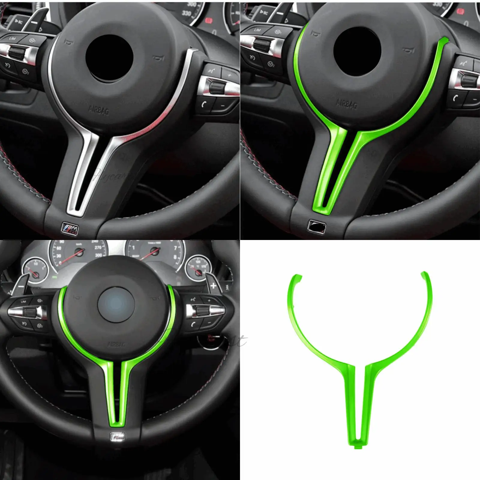 

For BMW M2 F87 M3 F80 M4 F82 F12 X5M X6M Green Steering Wheel Cover Inner Trim