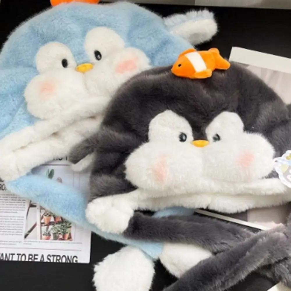 أزياء البطريق الأذن تتحرك قبعة الكرتون يندبروف الشتاء بالاكلافا قبعة الدفء سميكة غطاء حماية الأذن في الهواء الطلق #4