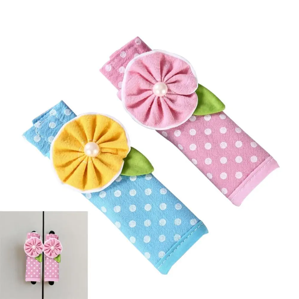 Floral Flower Handle Cover Anti-Static Soft Refrigerator Handle Covers Dust Proof Thicken Door Knob Covers Kitchen