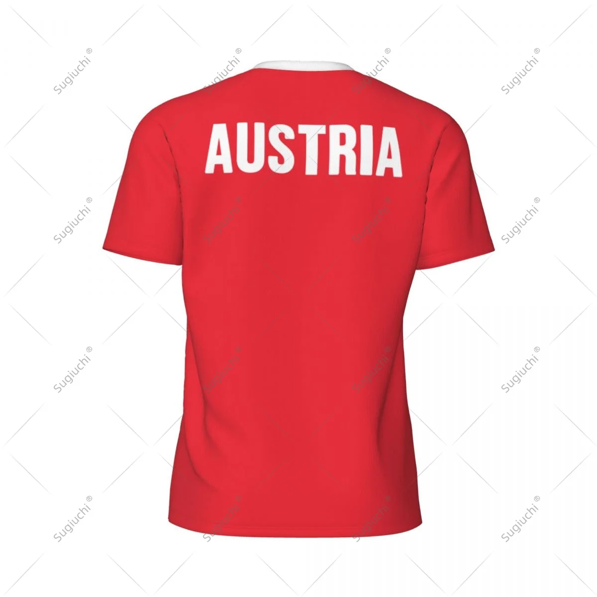 Austria Flag Men Sports T-shirt Women Tees jersey for Soccer Football Running Bike Tennis Fitness Fans view 4
