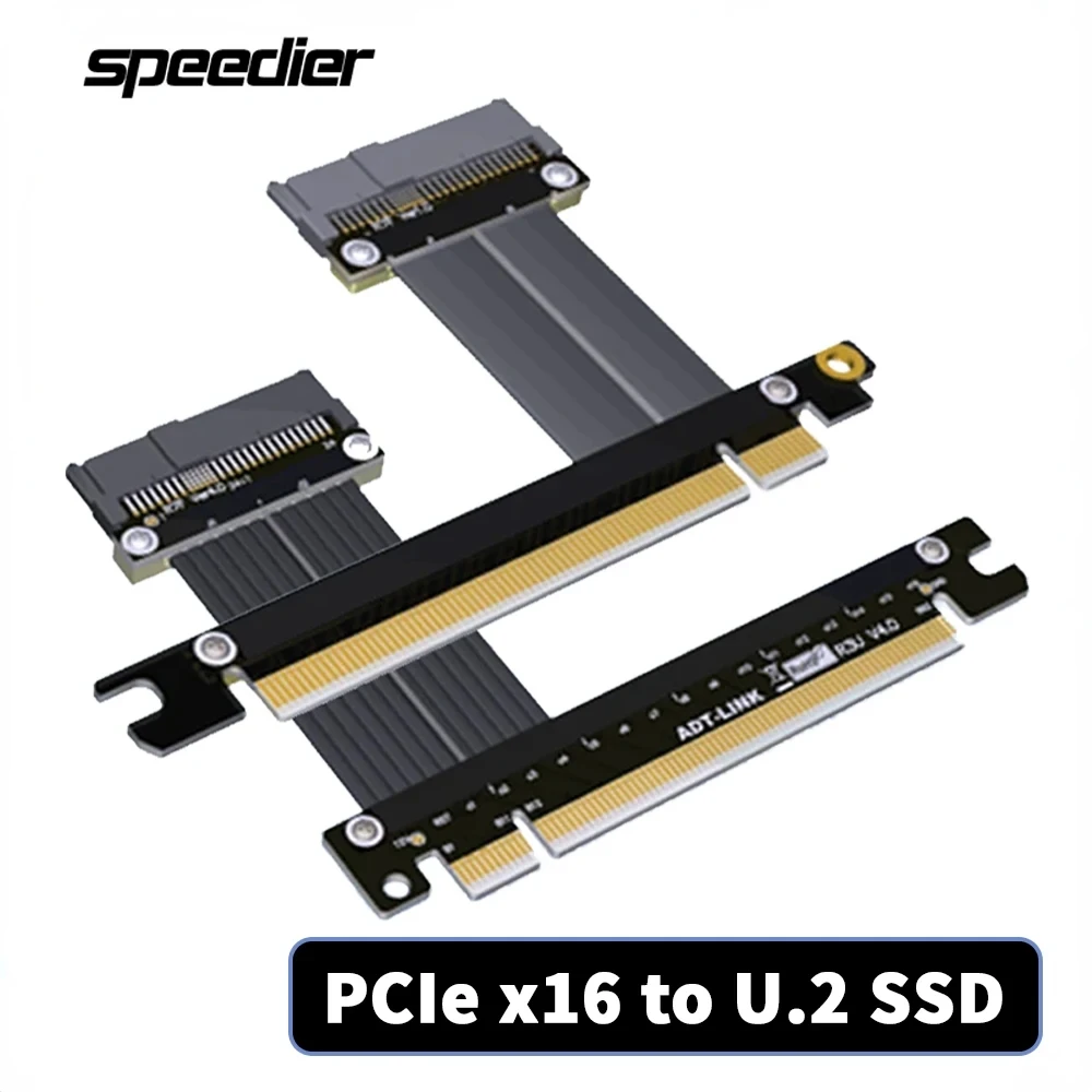 ADT-Link U.2 Interface PCI-e 4.0 x16 to U.2 SSD Riser Cable SFF-8639 NVMe Extension Gen4.0 U2 Extender Adapter For U.2 NVMe SSD