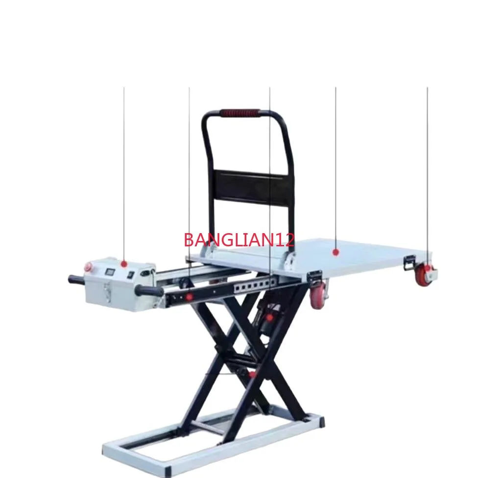 

Electric hand push truck, small hydraulic lift portable flatbed truck