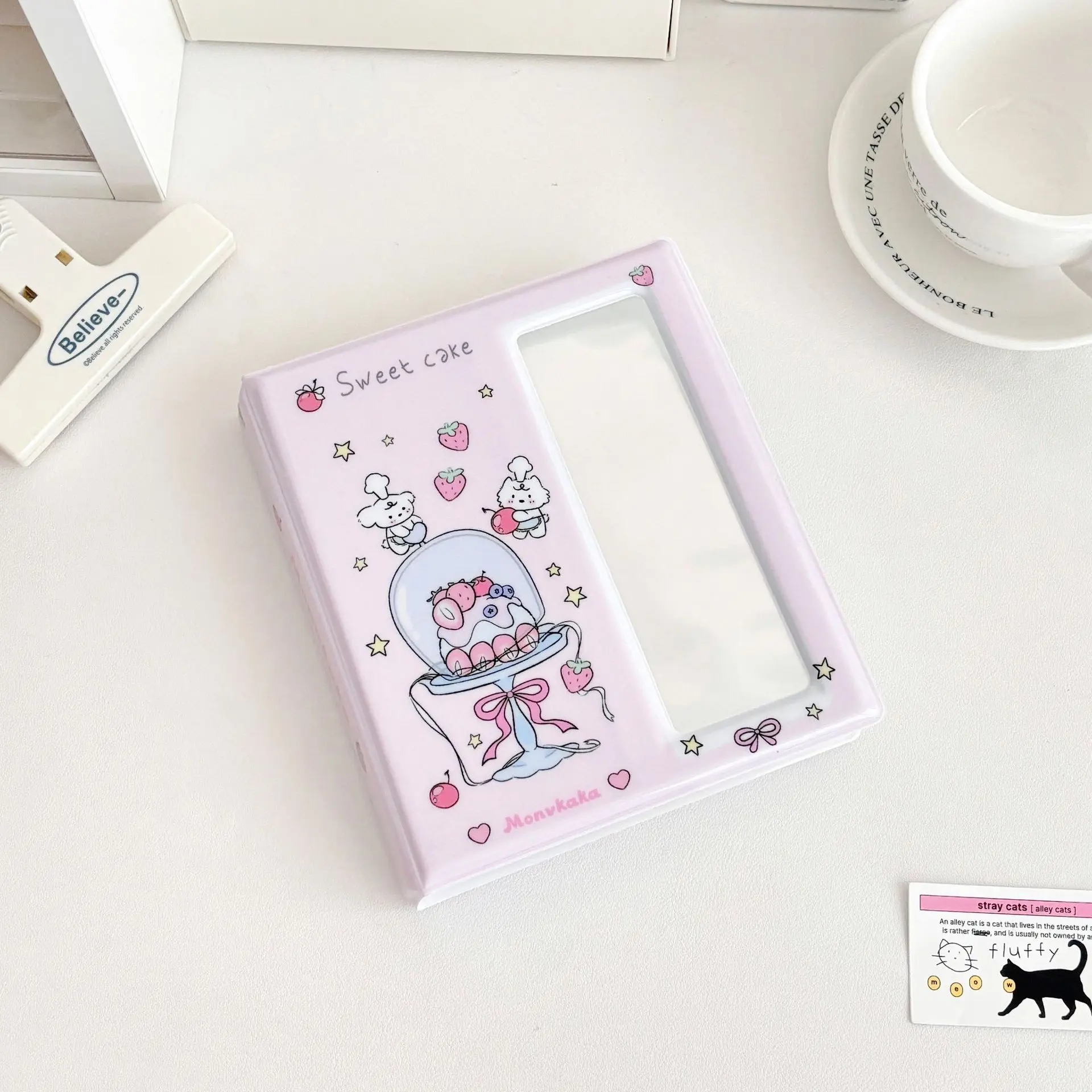 INS نمط لطيف الكرتون ألبوم صغير الحياة 4 قطع بطاقة تخزين كتاب بولارويد أربعة شبكة بطاقة الموثق حامل ملصق الصورة #5