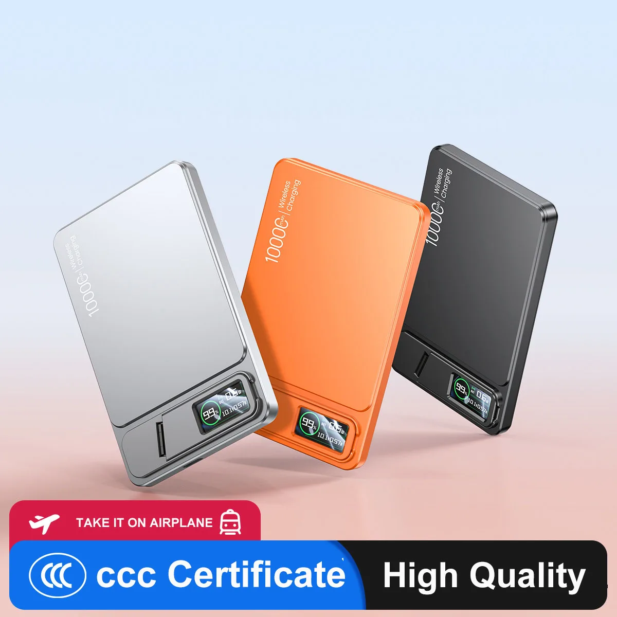 Imagen 3: Batería Externa Delgada de 10000mAh con Certificación CCC, Carga Inalámbrica Magnética Rápida de 20W para iPhone 12-17, Paquete de Batería Portátil