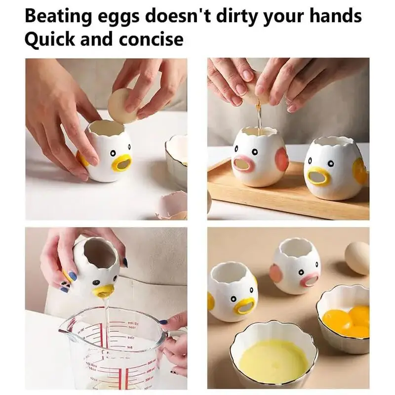 1 قطعة لطيف ليتل الدجاج السيراميك فاصل البيض تصفية أداة الخبز للمطبخ مخبز الإبداعية صفار البيض الأبيض فاصل البيض تصفية